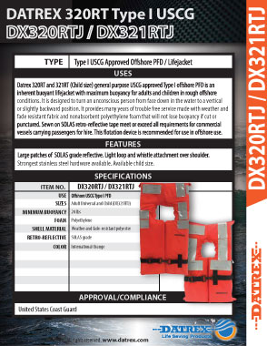 Datrex DX321RTJ Spec Sheet