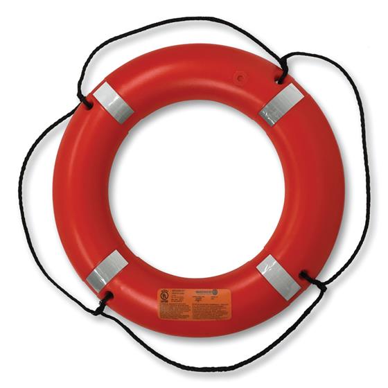 Life Saver Foam Ring Webbing Straps White 18" Float Approved Boat Ship Pool Buoy 