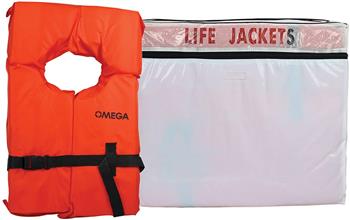Type II 6-Pack of Life Jackets Type 2 life jacket and storage bag