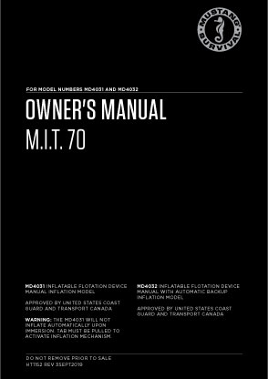 M.I.T. 70 Owner's Manual