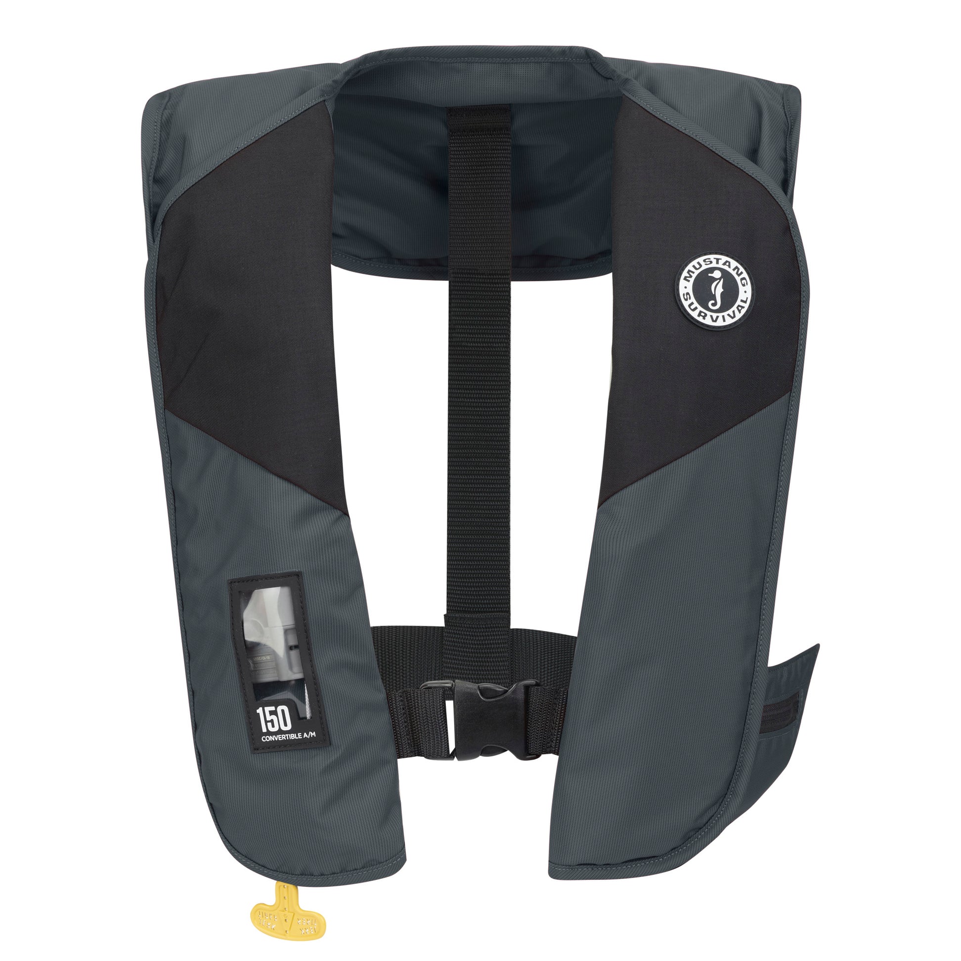 gray, type 5 inflatable life vest 