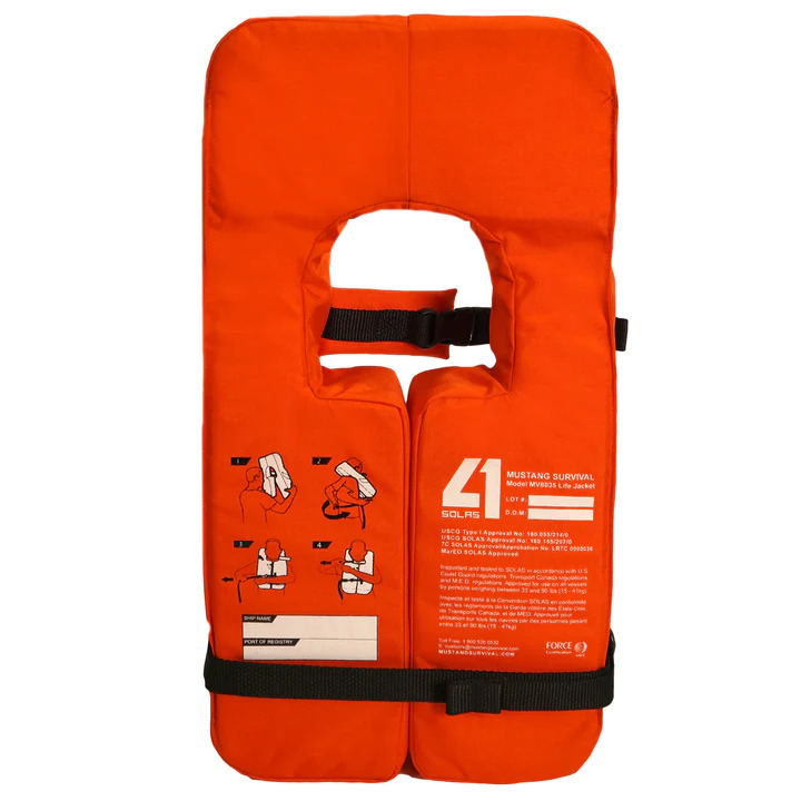 Mustang 4-ONE Type 1 USCG/SOLAS Child PFD w/ Whistle - Rear View