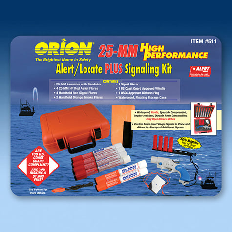 Orion Pyrotechnic Signal Kit with various flares and distress signals