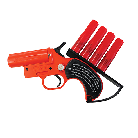 Orion Alerter 12-Gauge Launcher with Hammer Safety Lock & Red Aerial Flares Contents