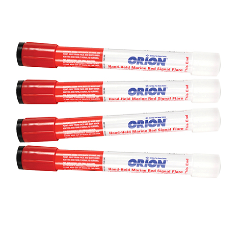 Orion Marine Locator Handheld Red Flare, 4-Pack Contents