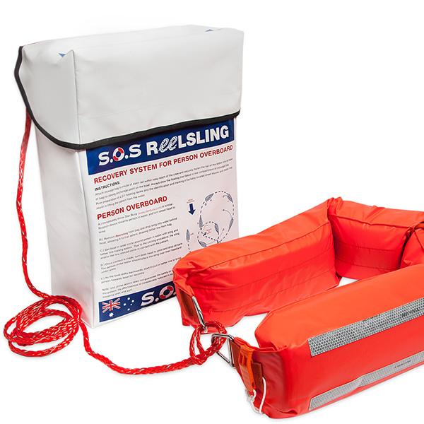 Reelsling with white storage bag and orange line