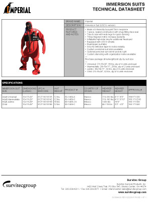 Imperial USCG Version Spec Sheet